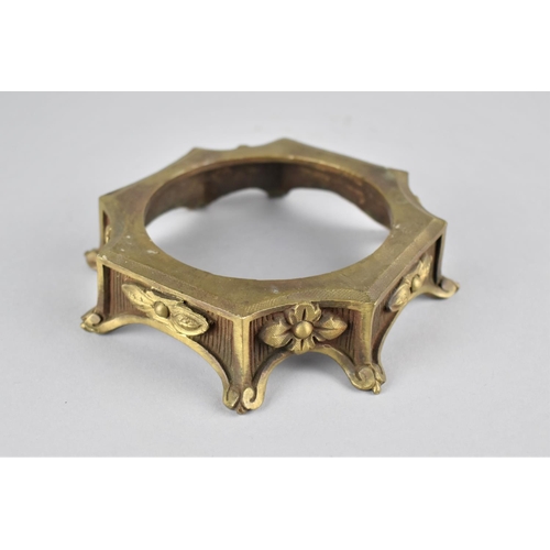 249 - A Chinese Gilt Bronze Stand of Octagonal Form with Canted Edges, Scrolled Feet and Decorated with Fl... 