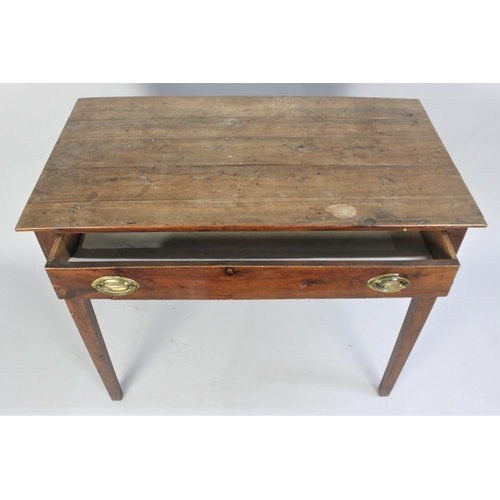 26 - A 19th Century Mahogany Side Table with Single Long Drawer on Tapering Square Supports, 90cms Wide