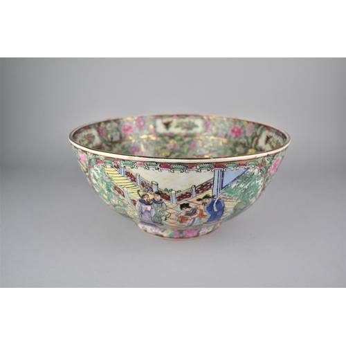 277 - A Large 20th Century Chinese Famille Rose Bowl Decorated in the Famille Rose Medallion Palette with ... 