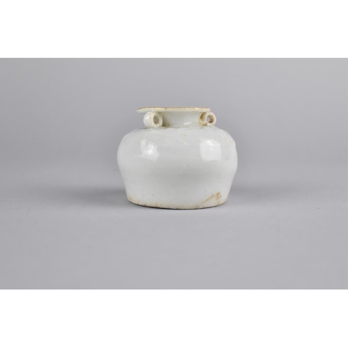 280 - An Early Chinese Porcelain Blanc de Chine Pot of Small Proportions with Flared Rim Having Three Lug ... 