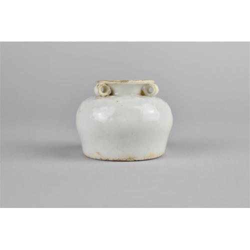 280 - An Early Chinese Porcelain Blanc de Chine Pot of Small Proportions with Flared Rim Having Three Lug ... 