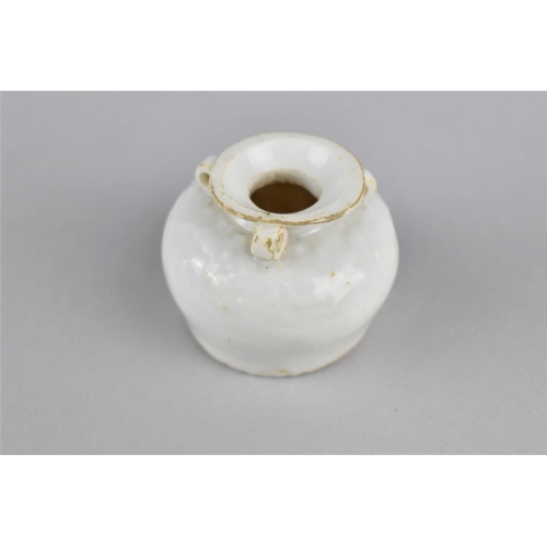 280 - An Early Chinese Porcelain Blanc de Chine Pot of Small Proportions with Flared Rim Having Three Lug ... 