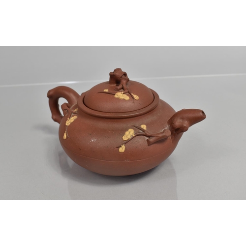 284 - A Late 19th Century Yixing Teapot of Shaped Form with Stylised Handle in the Form of Entwined Vines ... 