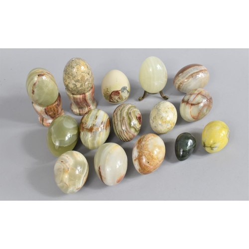 295 - A Collection of Polished Stone Eggs etc