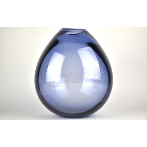 360 - A Danish Holmegaard Ovoid Glass Vase, Signed and Dated 1962 to the base, 26cm high