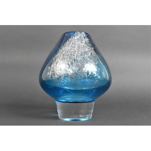 362 - A 'Florida' Art Glass Vase After Heinrich Löffelhardt, Blue and Clear Glass with Bubble Inclusions, ... 