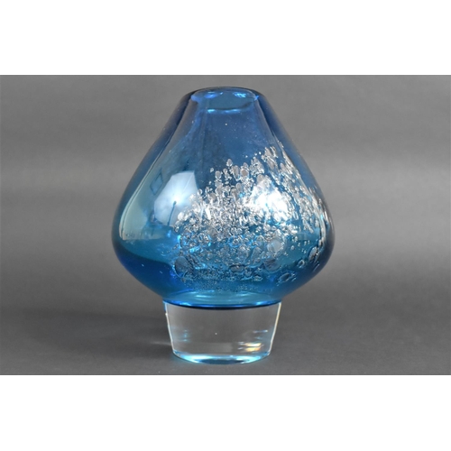 362 - A 'Florida' Art Glass Vase After Heinrich Löffelhardt, Blue and Clear Glass with Bubble Inclusions, ... 