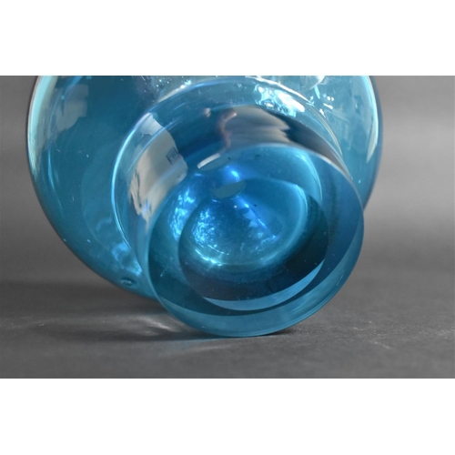 362 - A 'Florida' Art Glass Vase After Heinrich Löffelhardt, Blue and Clear Glass with Bubble Inclusions, ... 