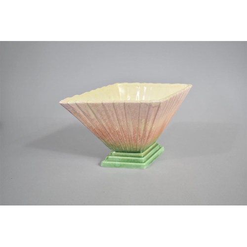 374 - An Art Deco Sylvac Planter of Reeded Tapering Diamond Form, Shape no. 898, 26cm wide