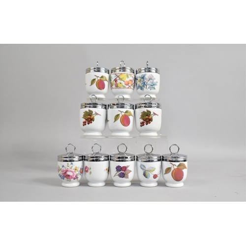 375 - A Collection of Eleven Royal Worcester Egg Coddlers