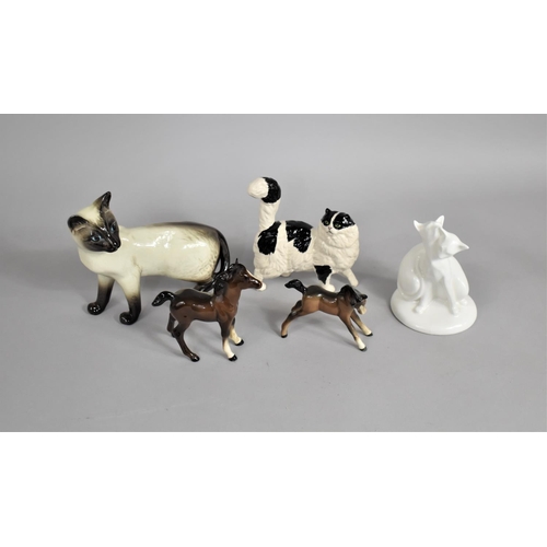 377 - A Collection of Beswick and Royal Doulton Cat and Foal Ornaments