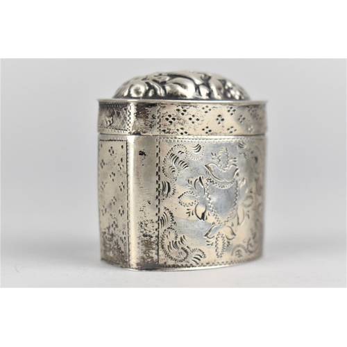 388 - A Silver Box with Hinged Repousse Decorated Lid, with Makers Mark Stamp WL83 and the Base Stamped wi... 