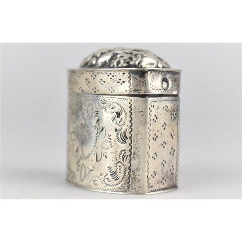 388 - A Silver Box with Hinged Repousse Decorated Lid, with Makers Mark Stamp WL83 and the Base Stamped wi... 