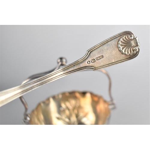 389 - A Silver Ladle Together with an Early 20th Century White Metal Bowl with Shaped Handle and Art Nouve... 