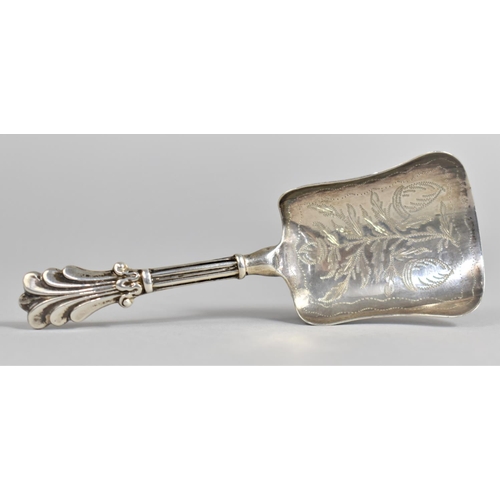 395 - A Silver Caddy Spoon by George Unite, Finely Made and Decorated, Hallmark for Birmingham 1843