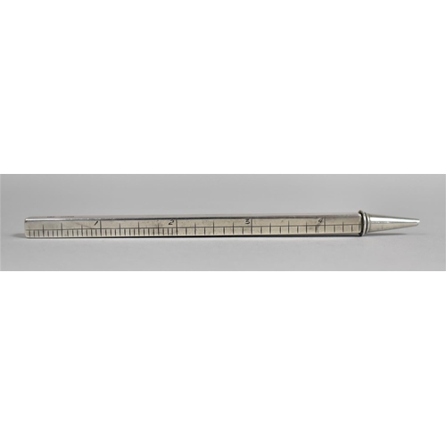 396 - A Silver Patent Propelling Pencil/Ruler of Square Section, Pat no. 25802/23, Birmingham Hallmark 192... 