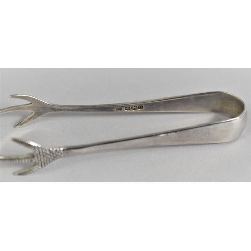 409 - A Silver Sugar Bow by E.V. with Birds Feet Nips, Hallmarked for Sheffield 1939