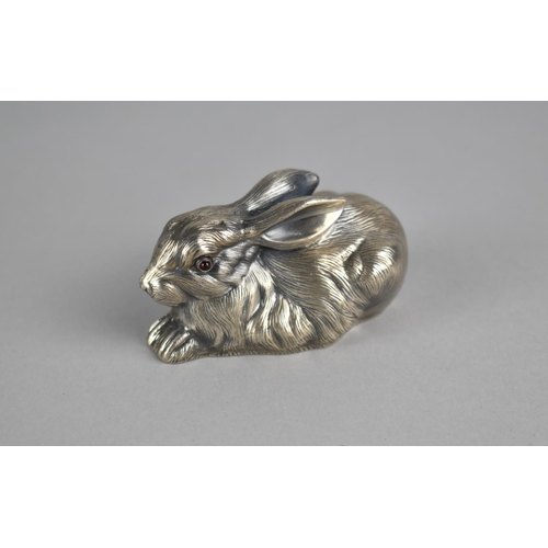 419 - A Reproduction Russian Silver Study of a Rabbit, 7cm high and 4cm high, 61.7g