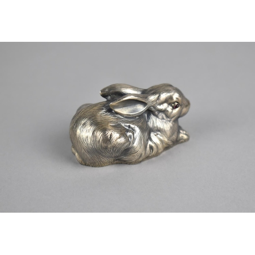 419 - A Reproduction Russian Silver Study of a Rabbit, 7cm high and 4cm high, 61.7g