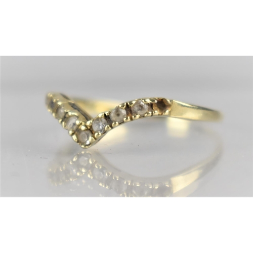 426 - A 14ct Gold and White Stone Wishbone Ring, Missing One Stone, Size P, 1.1g