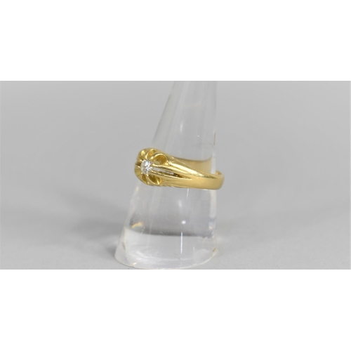 428 - An 18ct Gold and Diamond Ring, 0.25 ct Diamond, Size R, 7.2g