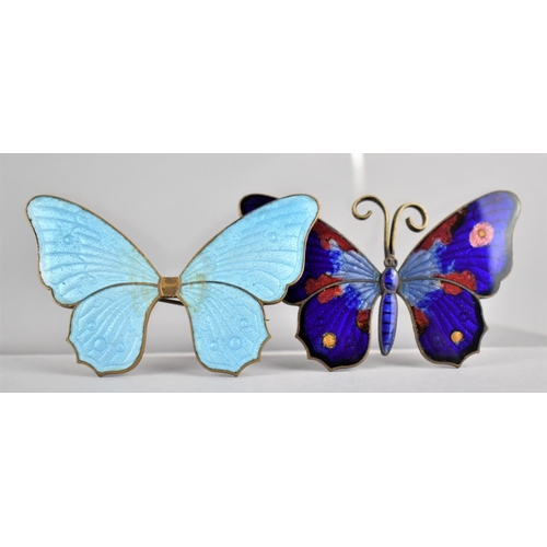 434 - Two Enamel on Copper Brooches in the form of Butterflies, 6.5cm wide