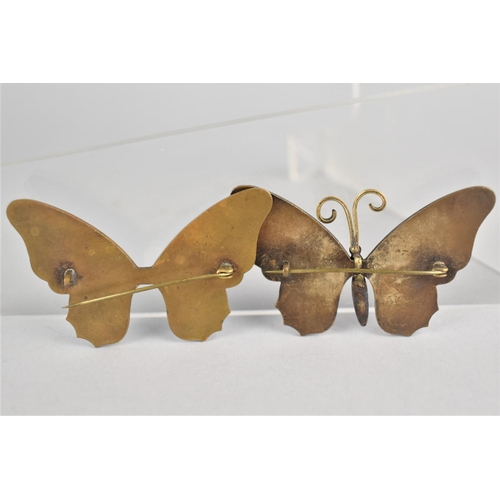 434 - Two Enamel on Copper Brooches in the form of Butterflies, 6.5cm wide