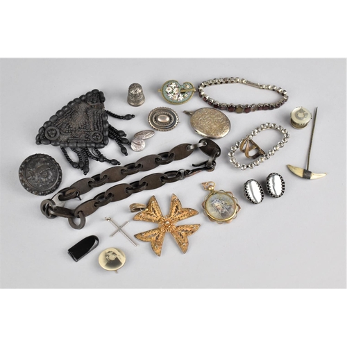 445 - A Collection of Victorian and Later Jewellery Items to Comprise Yellow Metal Mounted Miniature Locke... 