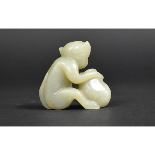 449 - A Reproduction Chinese Jade Carving of a Monkey