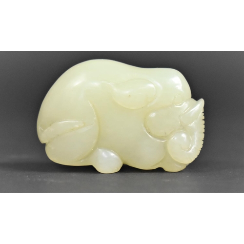 450 - A Jade Type Hardstone Carving of an Elephant