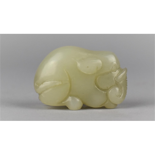 450 - A Jade Type Hardstone Carving of an Elephant