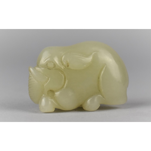 450 - A Jade Type Hardstone Carving of an Elephant