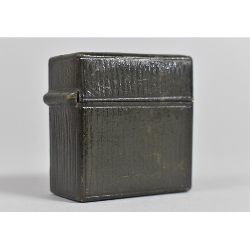 46 - A Late 19th/Early 20th Century Leather Covered Travelling Vesta Case Monogrammed AS, 4.25cms Square