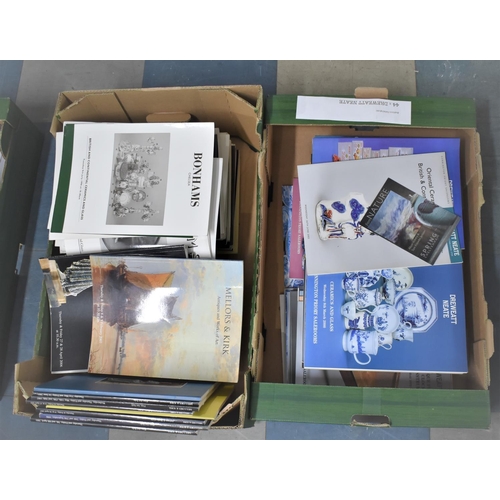 465 - Two Boxes of Various Auction Catalogues to include Mellors and Kirk, Bonhams, Dreweatt to include Ma... 