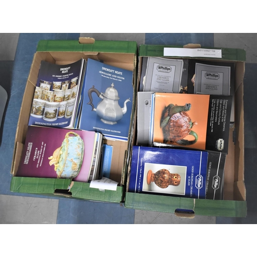 466 - Two Boxes of Various Auction Catalogues to include Dreweats and Phillips Auctions, Mainly Ceramics a... 