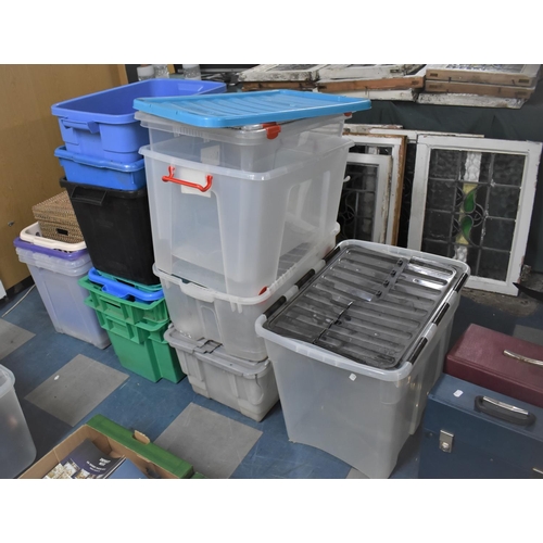 468 - A Collection of Various Plastic Boxes, Storage Boxes Etc (Condition Issues)