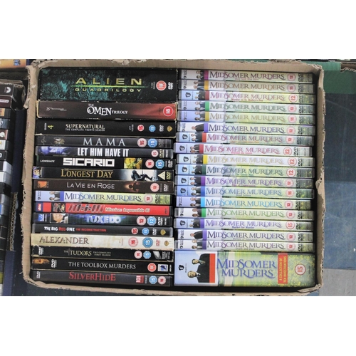 473 - Four Boxes of Various Mainstream DVDs