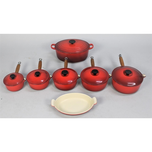 483 - A Collection of Various Le Creuset Enamelled Cooking Pans Etc to Comprise Saucepans, Pots Etc with W... 