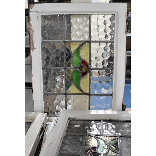 485 - A Large Collection of Various Vintage Stained Glass Windows