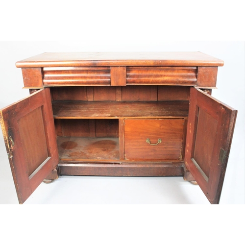 497 - A Victorian Mahogany Sideboard with Twin Drawers Surmounting Cupboard Base with Twin Doors Having Sh... 