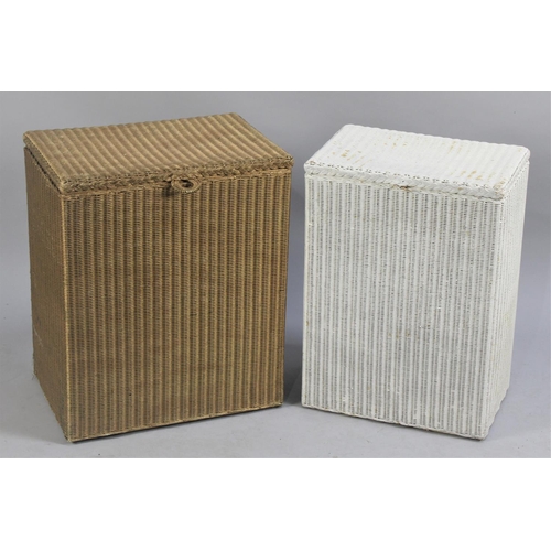 514 - Two Rectangular Loom Linen Baskets