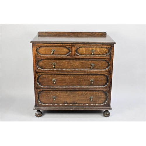 516 - A Mid 20th Century Oak Three Piece Bedroom Suite Comprising Chest of Two Short and Three Long Drawer... 