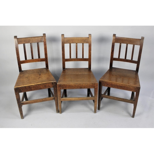 519 - A Pair of 19th Century Side Chairs and a Similar Single Example