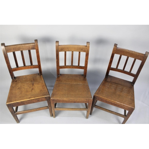 519 - A Pair of 19th Century Side Chairs and a Similar Single Example