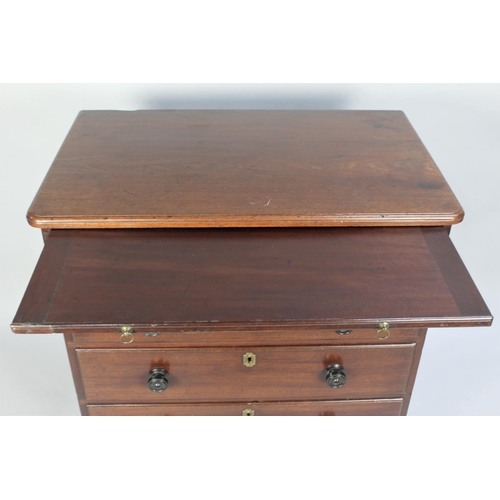 81 - A 19th Century Mahogany Chest of Four Graduated Long Drawers with Brushing Slide Over, Bracket Feet,... 