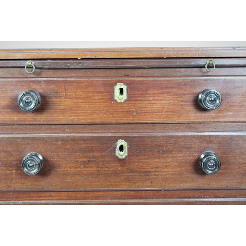 81 - A 19th Century Mahogany Chest of Four Graduated Long Drawers with Brushing Slide Over, Bracket Feet,... 