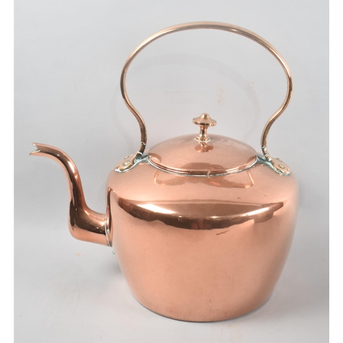 84 - A Well Polished Large Copper Kettle, 35cms High