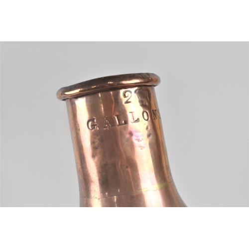 85 - A 19th Century Copper Two Gallon Measure of Inverted Conical Form as Used in a Distillery?, 38cms Hi... 