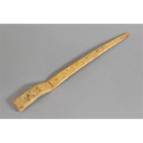 96 - An Unusual Carved and Shaved Rib Bone, Perhaps Prisoner of War Model of a Bayonet, 43cms Long