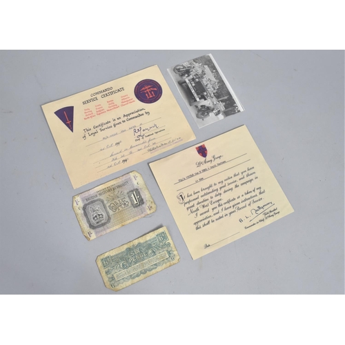 97 - A Collection of Military Printed Ephemera to include Bank Notes, Photographs, Good and Loyal Service... 